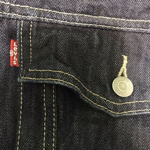 Levi Strauss Denim Jacket Mens 4XL Medium Wash Blue Classic Trucker Coat - Picture 5 of 13